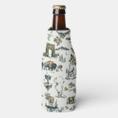 イエローストーン国立公園ワイルドライフパターン ボトルクーラー (ボトル正面)