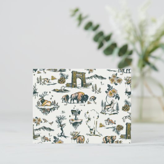 イエローストーン国立公園ワイルドライフパターン ポストカード (スタンド正面)