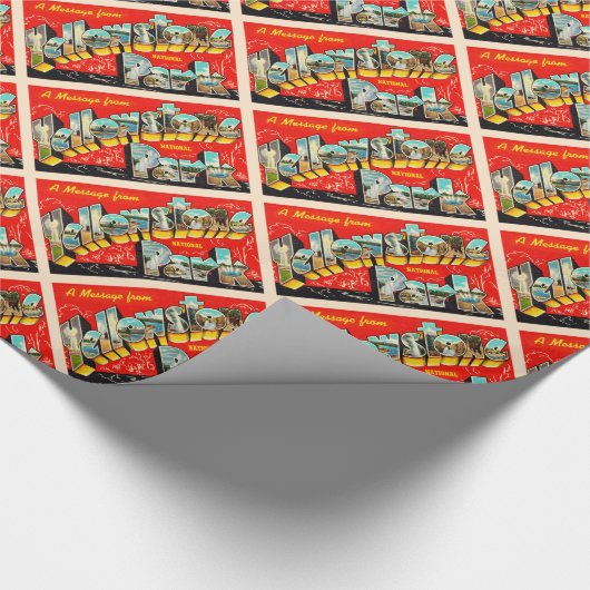 イエローストーン国立公園ヴィンテージはがき ラッピングペーパー (角)