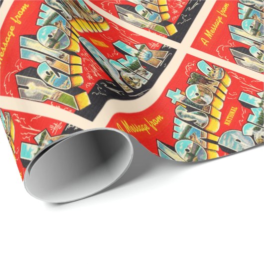 イエローストーン国立公園ヴィンテージはがき ラッピングペーパー (ロールコーナー)