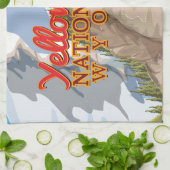 イエローストーン国立公園ヴィンテージポスター キッチンタオル (折り畳み)