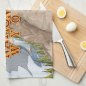 イエローストーン国立公園ヴィンテージポスター キッチンタオル (四つ折り)