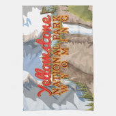 イエローストーン国立公園ヴィンテージポスター キッチンタオル (縦)