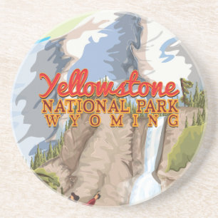 イエローストーン国立公園ヴィンテージポスター コースター