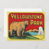 イエローストーン国立公園ヴィンテージ旅行はがき ポストカード (正面/裏面)
