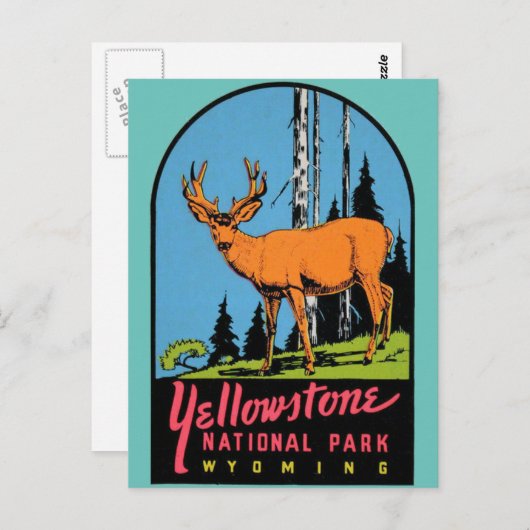イエローストーン国立公園ヴィンテージ旅行はがき ポストカード (正面/裏面)