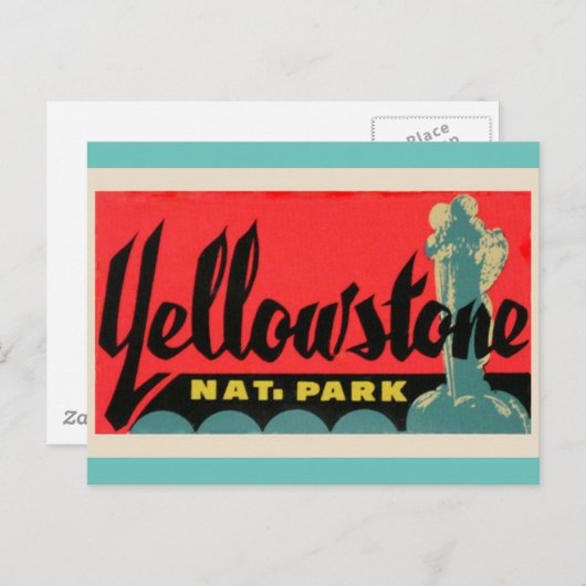 イエローストーン国立公園ヴィンテージ旅行はがき ポストカード (正面/裏面)