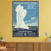 イエローストーン国立公園ヴィンテージ旅行ポスター キャンバスプリント (インサイチュ (リビング))