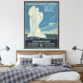 イエローストーン国立公園ヴィンテージ旅行ポスター キャンバスプリント (インサイチュ (寝室))