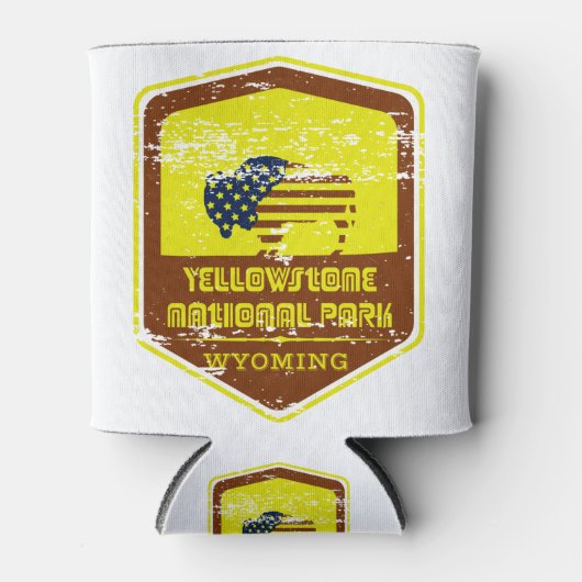 イエローストーン国立公園ヴィンテージ 缶クーラー (正面)