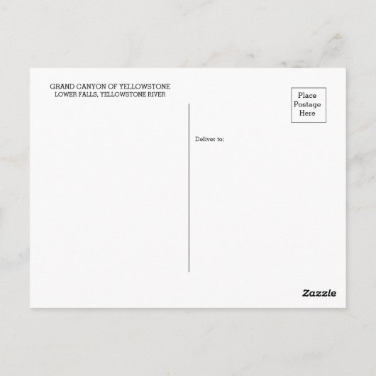 イエローストーン国立公園下秋 ポストカード (裏面)