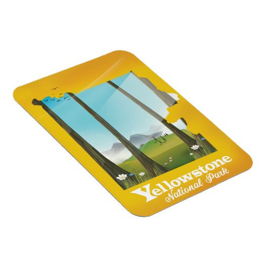 イエローストーン国立公園休暇ポスター。 マグネット (右側)