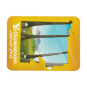 イエローストーン国立公園休暇ポスター。 マグネット (横)