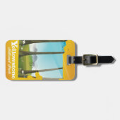 イエローストーン国立公園休暇ポスター。 ラゲッジタグ (正面横)