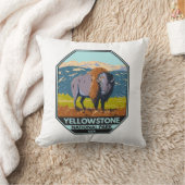 イエローストーン国立公園北アメリカンバイソン クッション (ブランケット)