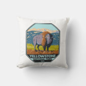 イエローストーン国立公園北アメリカンバイソン クッション (正面)
