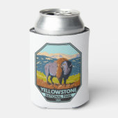 イエローストーン国立公園北アメリカンバイソン 缶クーラー (缶正面)