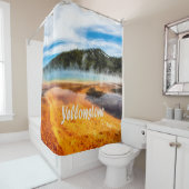 イエローストーン国立公園山自然動物 シャワーカーテン (インサイチュ)