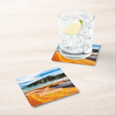 イエローストーン国立公園山自然動物 スクエアペーパーコースター (インサイチュ)