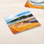 イエローストーン国立公園山自然動物 スクエアペーパーコースター (アングル)