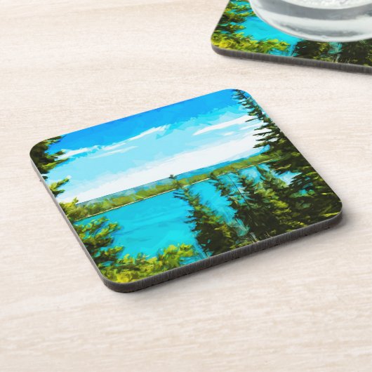 イエローストーン国立公園抽象芸術印象派 コースター (左側)