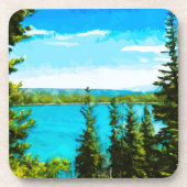 イエローストーン国立公園抽象芸術印象派 コースター (正面)