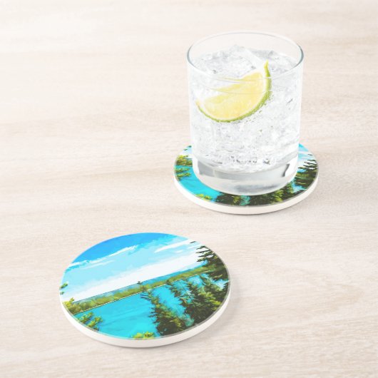 イエローストーン国立公園抽象芸術印象派 コースター (側面)