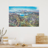 イエローストーン国立公園景観（ラベルなし） ポスター (キッチン)