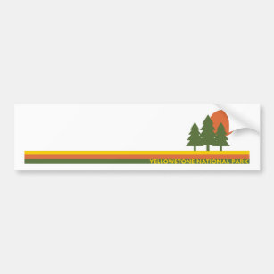 イエローストーン国立公園松の木日 バンパーステッカー