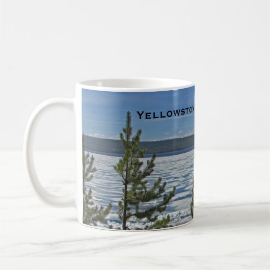 イエローストーン国立公園氷水凍ってい湖 コーヒーマグカップ (左)