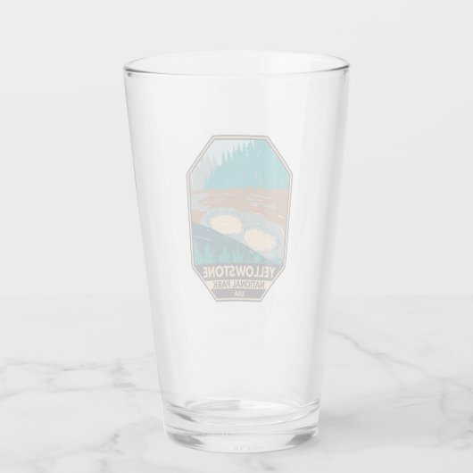 イエローストーン国立公園泥火山ヴィンテージ タンブラーグラス (裏面)