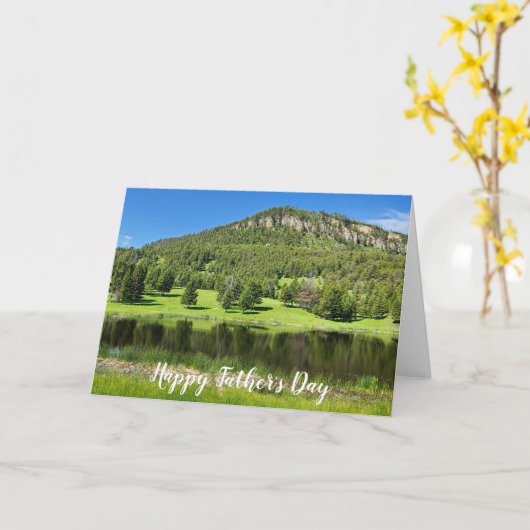 イエローストーン国立公園湖の父の日 カード (黄色い花)