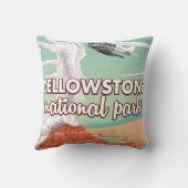 イエローストーン国立公園漫画旅行ポスター クッション (裏面)
