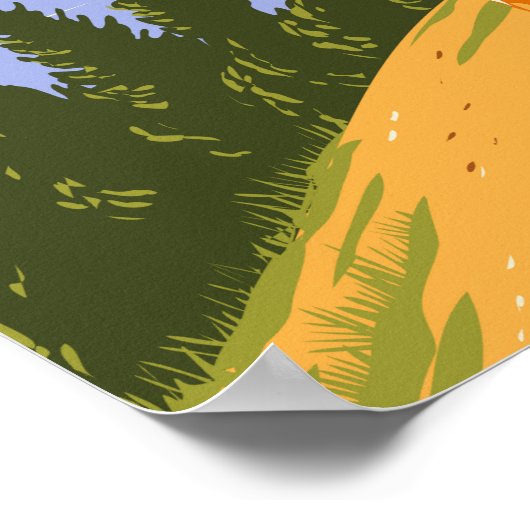 イエローストーン国立公園石化ツリーヴィンテージ ポスター (角)