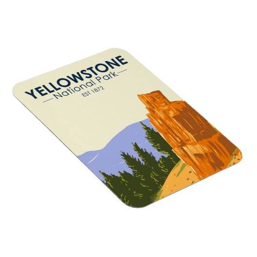 イエローストーン国立公園石化ツリーヴィンテージ マグネット (右側)