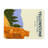 イエローストーン国立公園石化ツリーヴィンテージ マグネット (横)