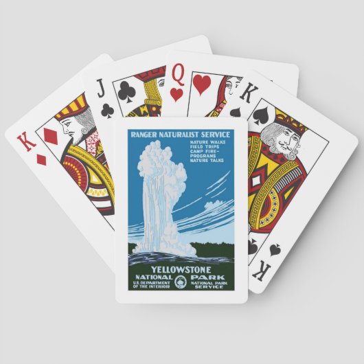 イエローストーン国立公園米国米国のヴィンテージ旅行 トランプ (裏面)