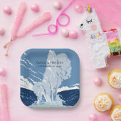 イエローストーン国立公園結婚レトロ ペーパープレート (パーティー)