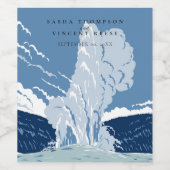 イエローストーン国立公園結婚レトロ ワインラベル (シングルラベル)