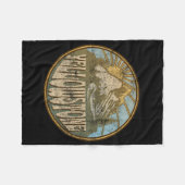 イエローストーン国立公園自然マウンテンハイキング フリースブランケット (正面(横))