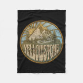 イエローストーン国立公園自然マウンテンハイキング フリースブランケット (正面)