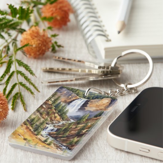 イエローストーン国立公園芸術家ポイントウォーター色 キーホルダー (正面右)