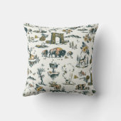 イエローストーン国立公園野生生物パターン クッション (裏面)