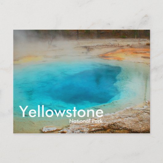 イエローストーン国立公園青いプールはがき ポストカード (正面)