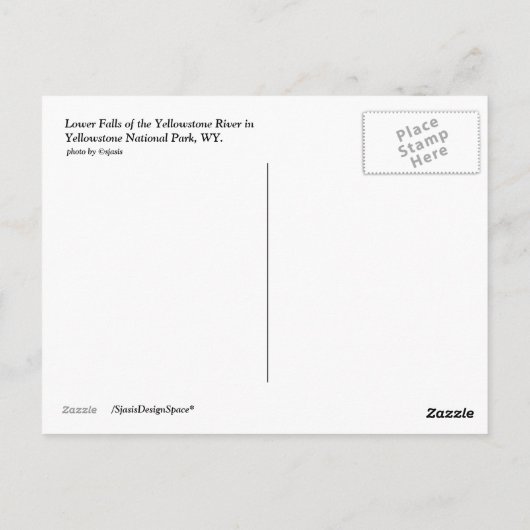 イエローストーン国立公園風景表示はがき ポストカード (裏面)