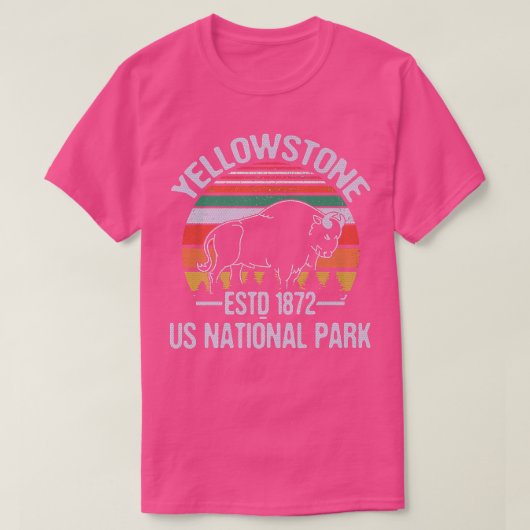 イエローストーン国立公園1872年ビソン設立 Tシャツ (デザイン正面)