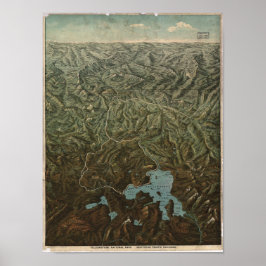 イエローストーン国立公園1895パノラママップ ポスター