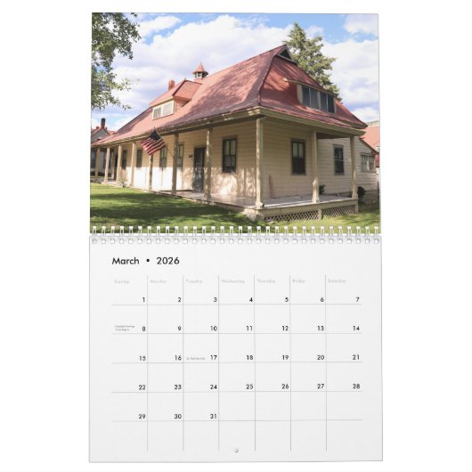 イエローストーン国立公園 カレンダー (3月 2026)