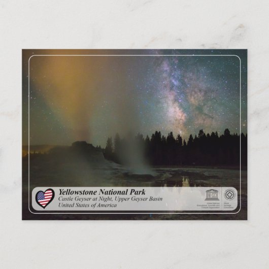 イエローストーン国立公園 – キャッスルゲイザー ポストカード (正面)