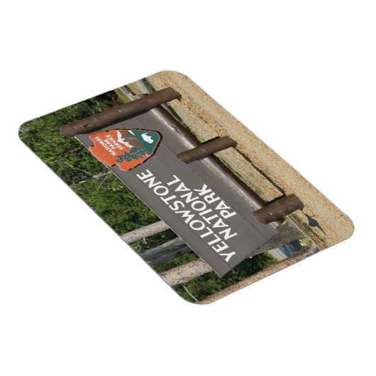 イエローストーン国立公園、サイン、ワイオミング、アメリカ。 マグネット (右側)